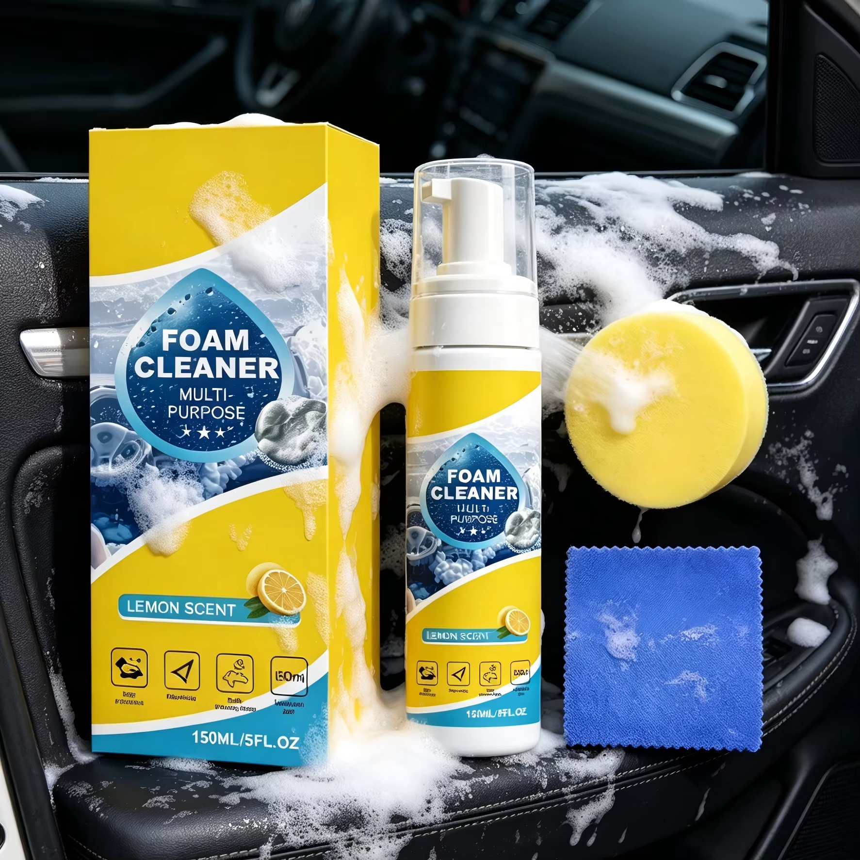 Leather Cleaner Interior - Multi-Purpose Foam Car Interior Cleaner Kit