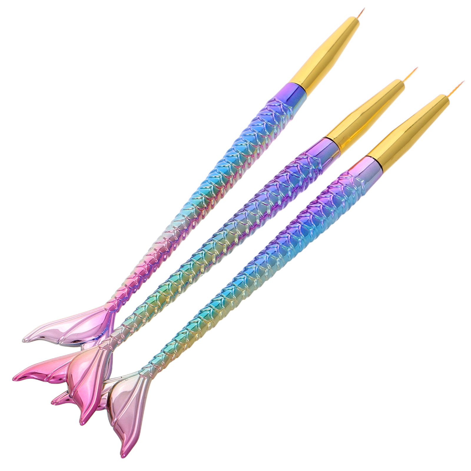 Detailing Brush Set - 3Pcs Mermaid Tail Nail Art Liner