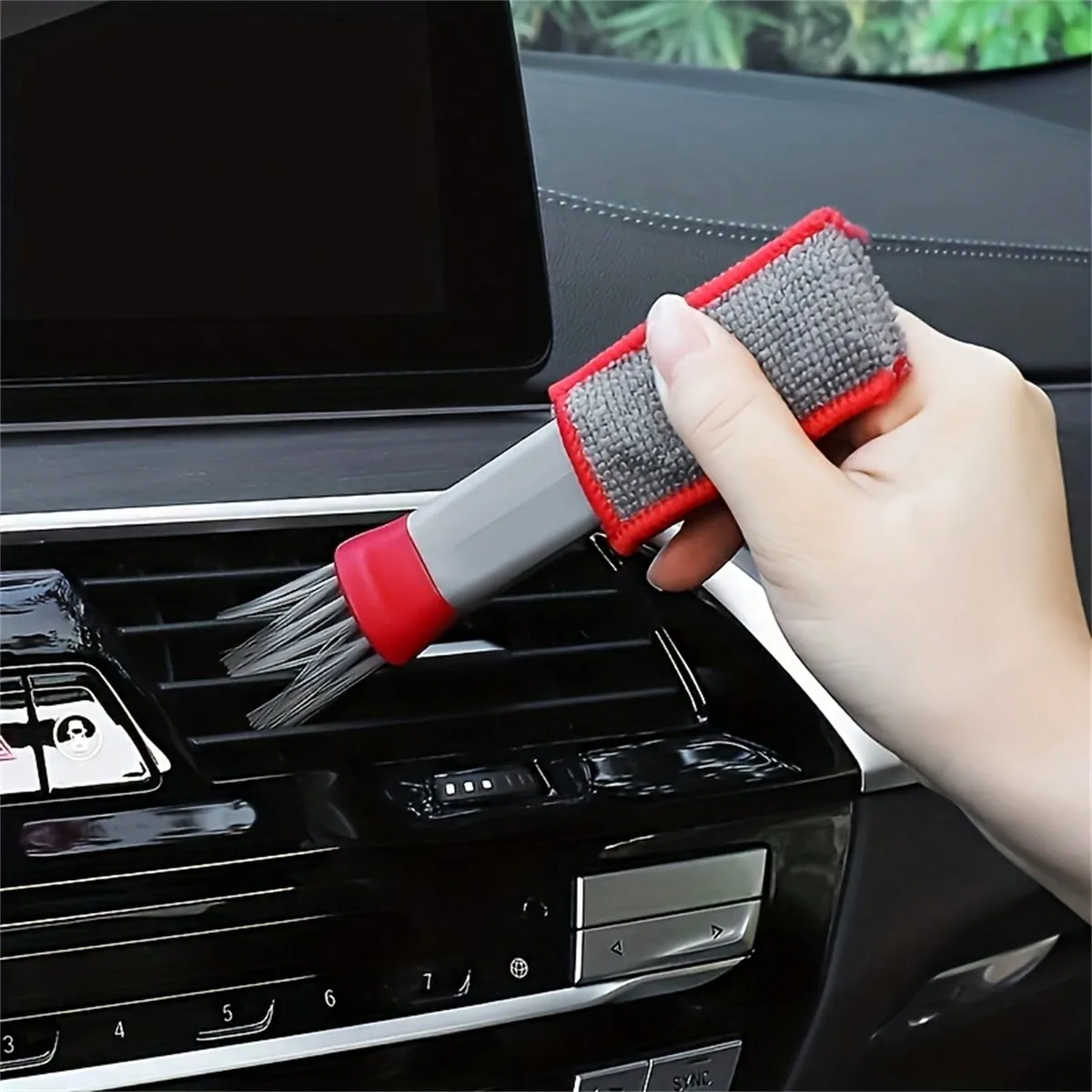 Car Cleaning Brush - 1pc Double-Headed Brush, Car Air Vent