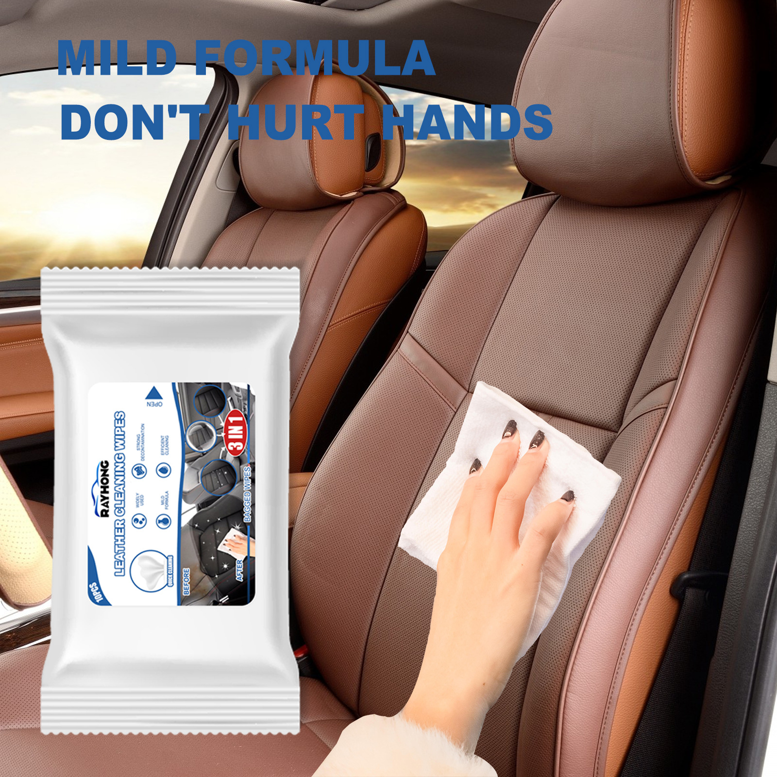 Dirt Brush Interior - Car Leather Cleaning Wipes, Seat Interiors,