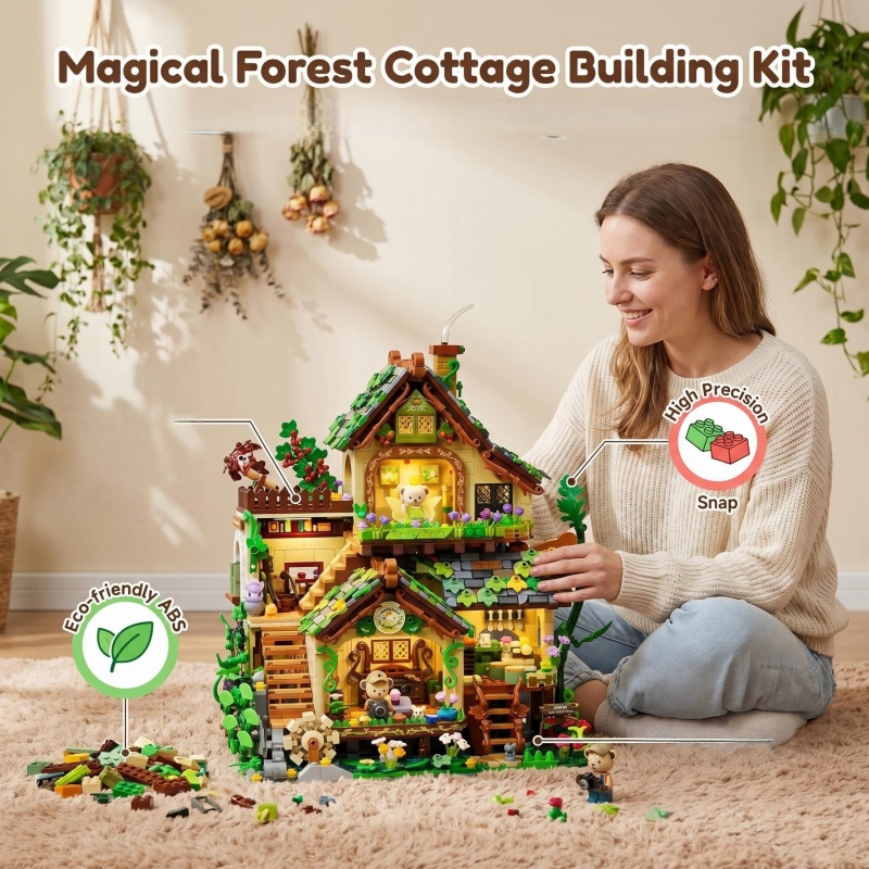 Interior Detailing Kit - Whimsical Forest Elf Cottage Building Blocks,
