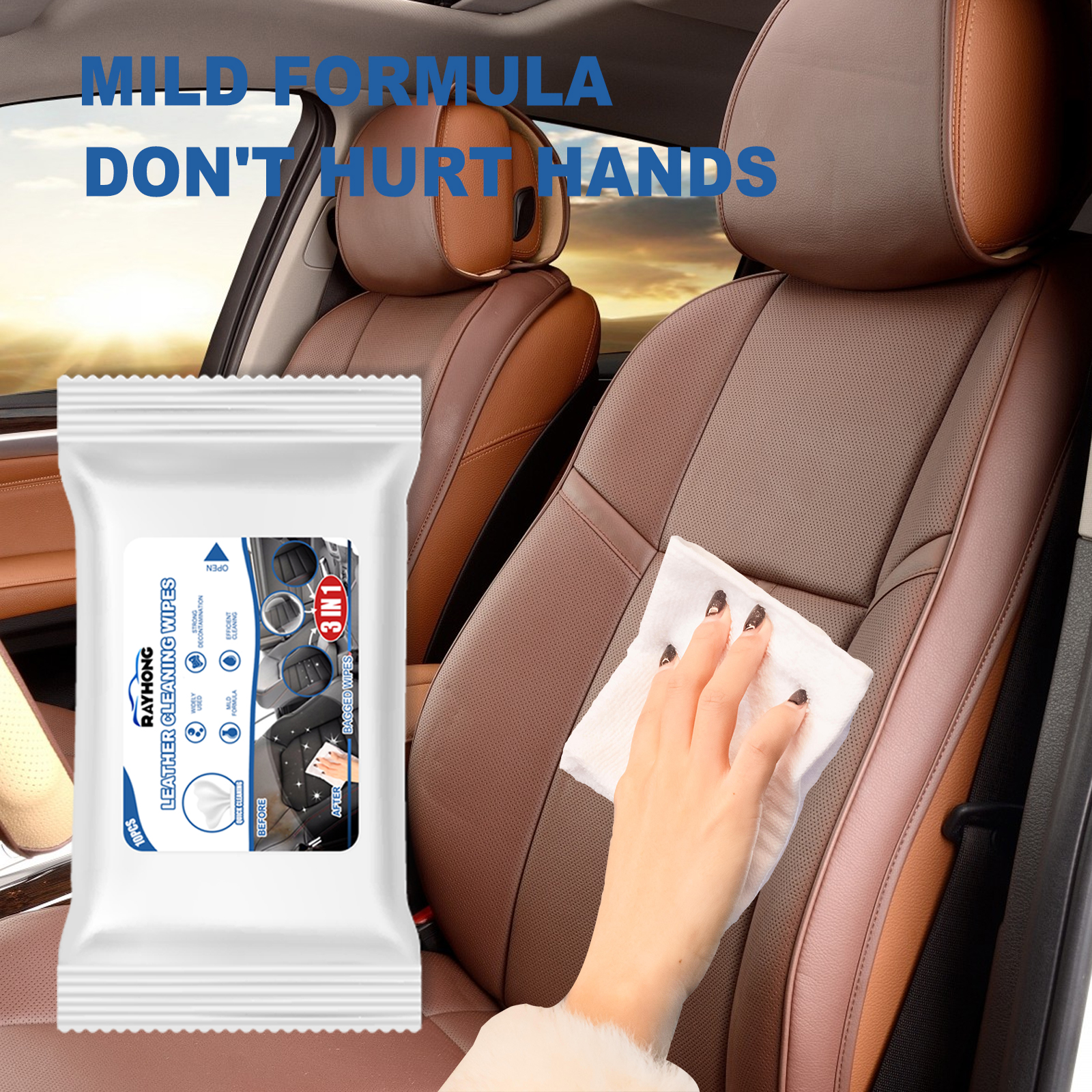 Dirt Brush Interior - Rayhong Car Leather Cleaning Wipes, Seat