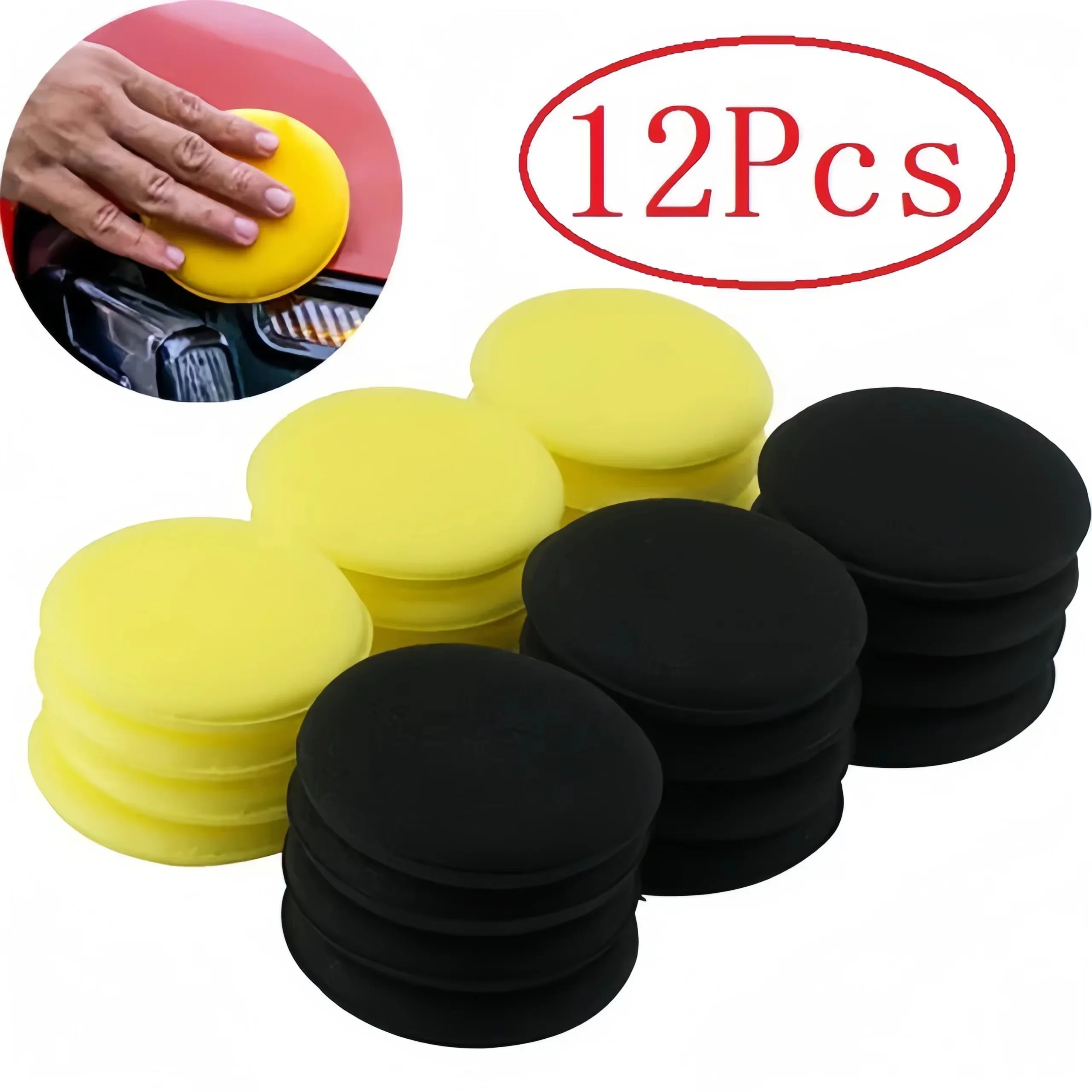 Wax Applicator Pad - 12Pcs Round Car Waxing Polish Wax