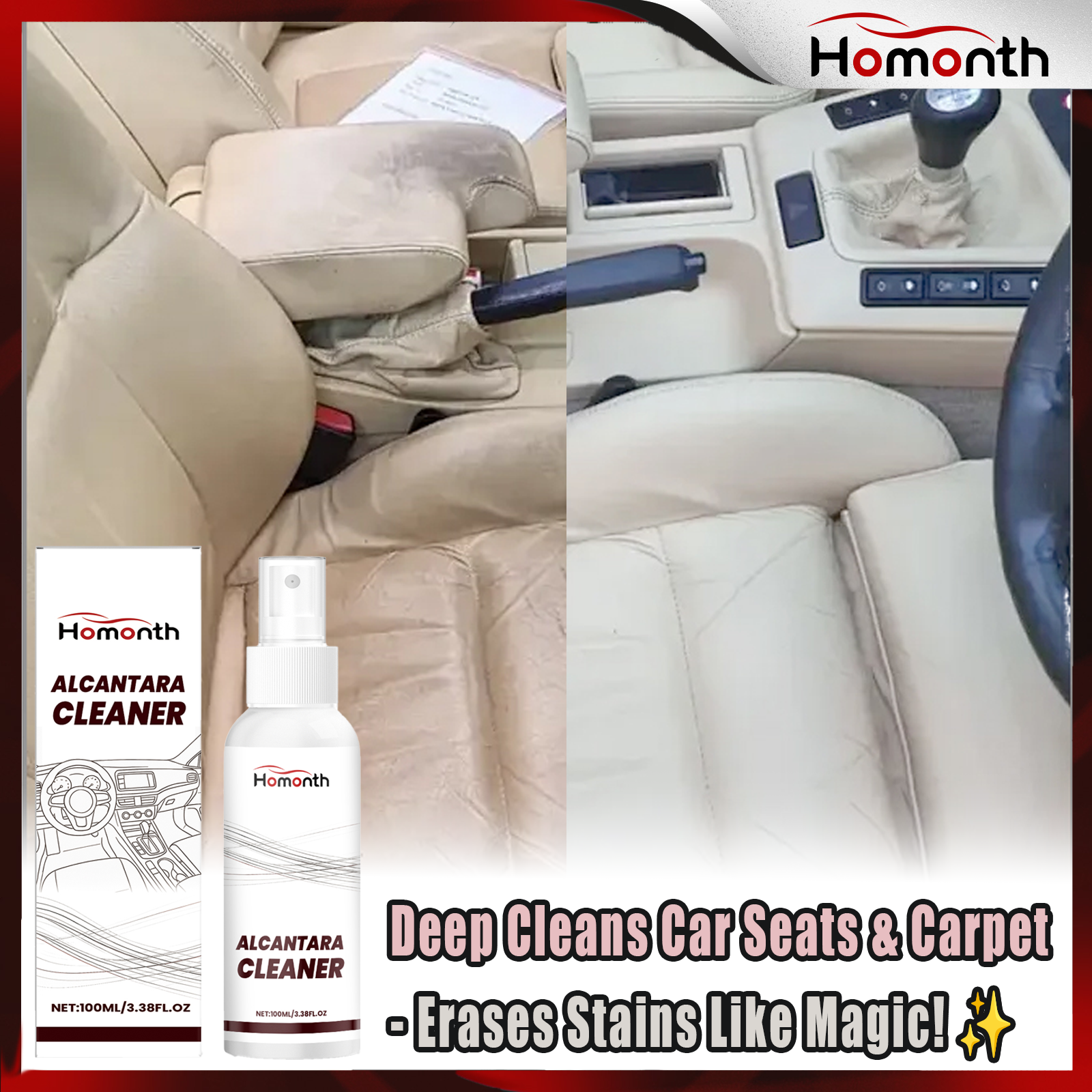 Seat Cleaner Fabric - Car Interior Cleaning Spray Car Interior