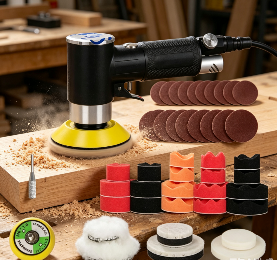 Polish Pad Set Buffer - Air Sander Mini Pneumatic Grinding Machine