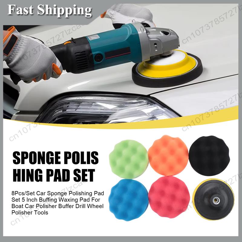 Polish Pad Set Buffer - -A99Z 8Pcs/Set Car Sponge Polishing Pad
