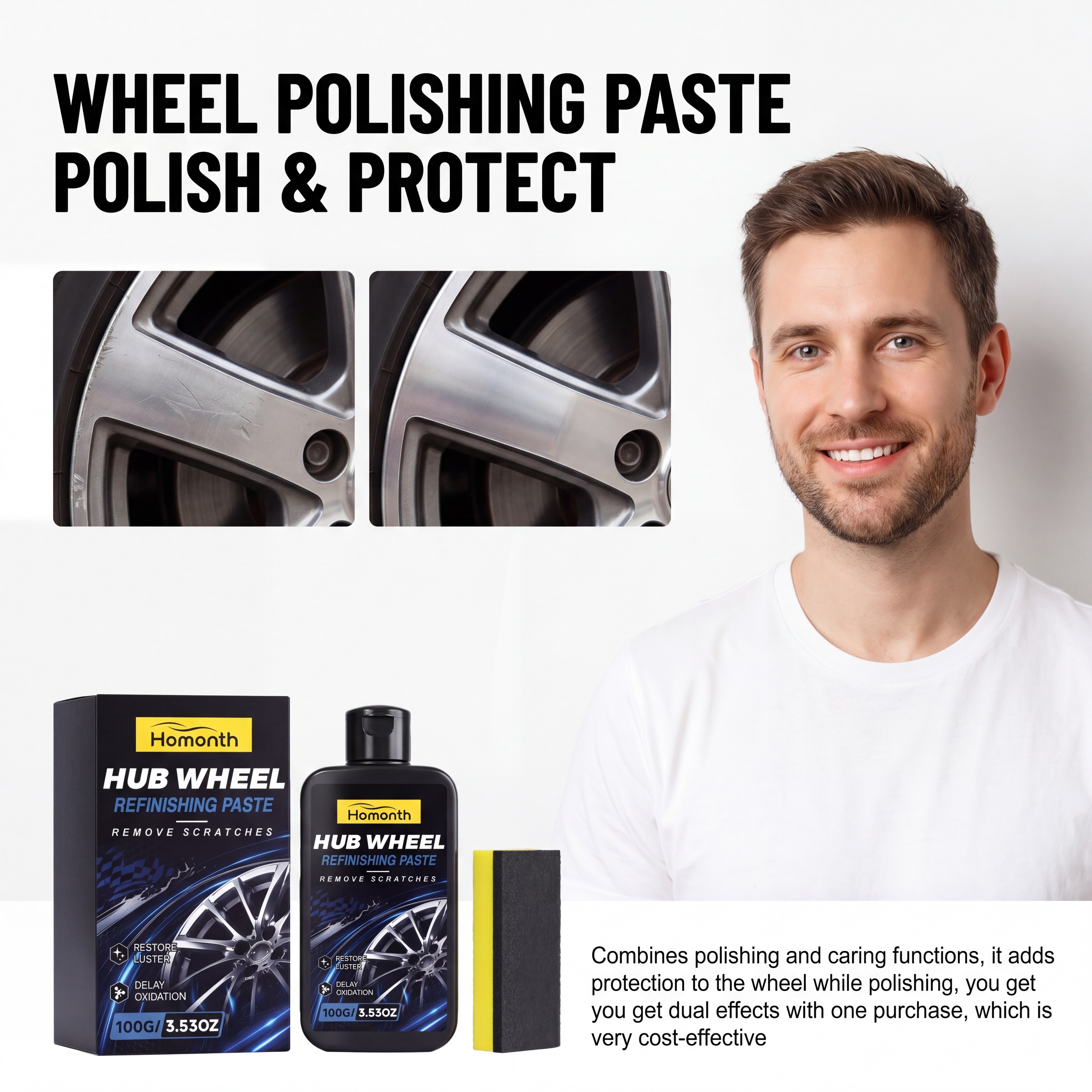 Wheel Cleaner Alloy - Wheel Polish Paste Scratch Remover Alloy