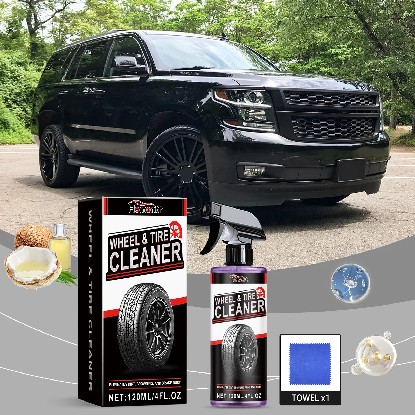 Wheel Cleaner Alloy - Professional Wheel Tire Cleaner Spray -