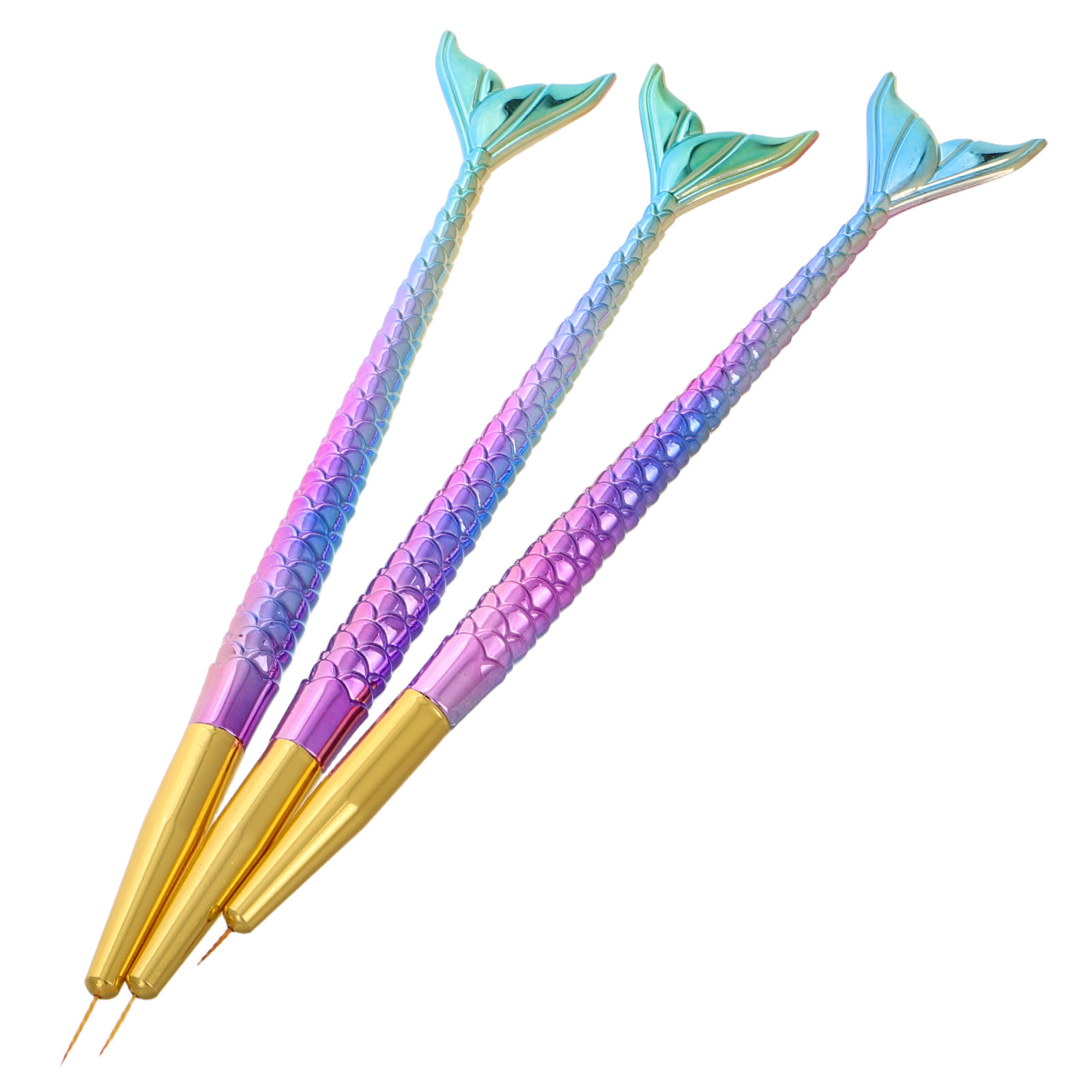 3Pcs Mermaid Tail Nail Art Lin - Detailing Brush Set review and price