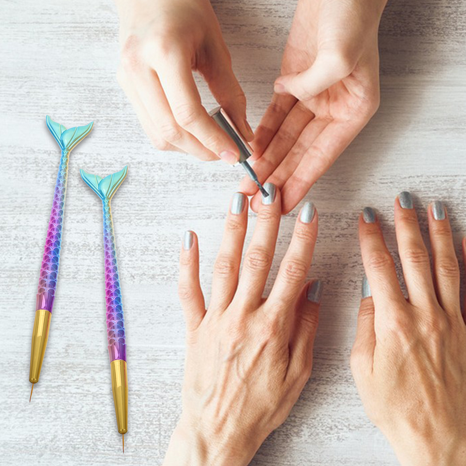 3Pcs Mermaid Tail Nail Art Lin - Detailing Brush Set review and price