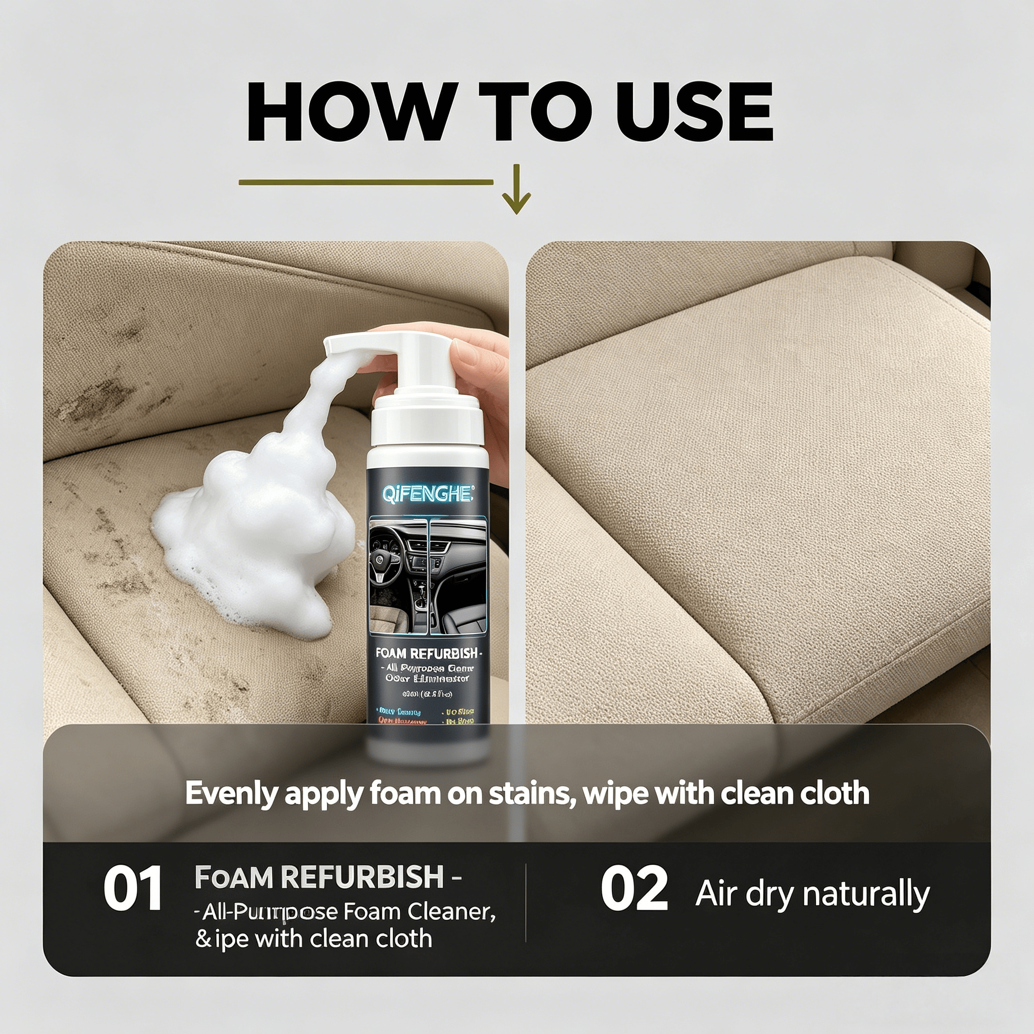 200ML No Rinse Car Foam Cleane - Leather Cleaner Interior review and price