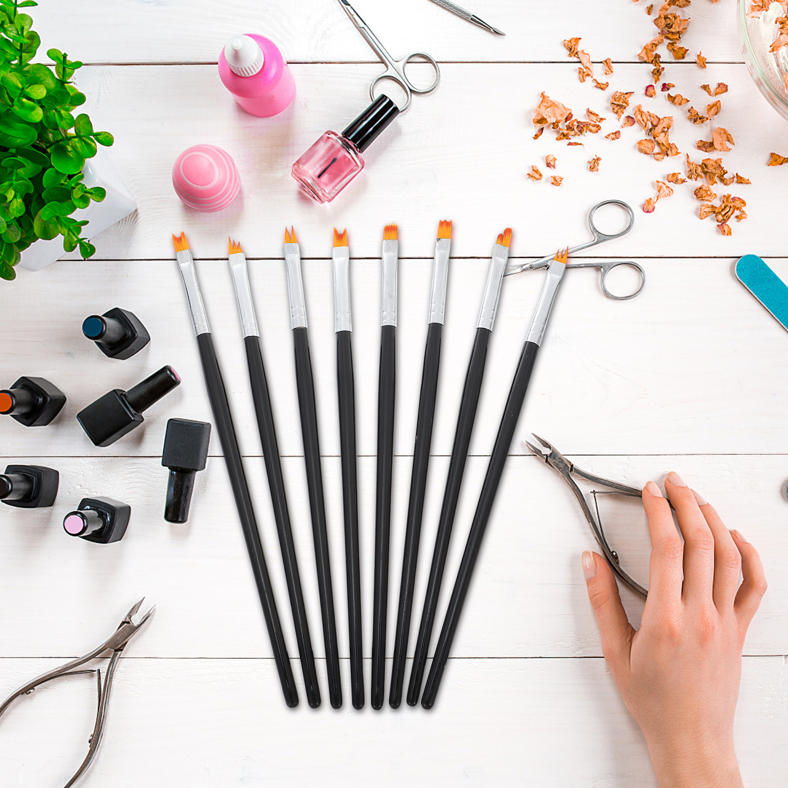 8Pcs Nail Brush Set Flower Des - Detailing Brush Set review and price