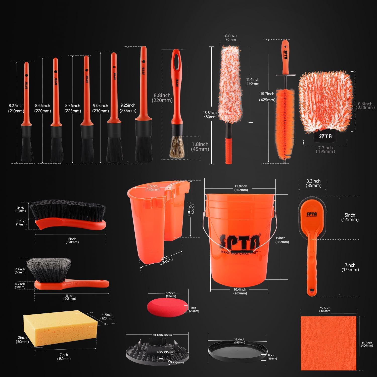 SPTA 33Pcs Car Wash 20L Bucket - Interior Detailing Kit review and price