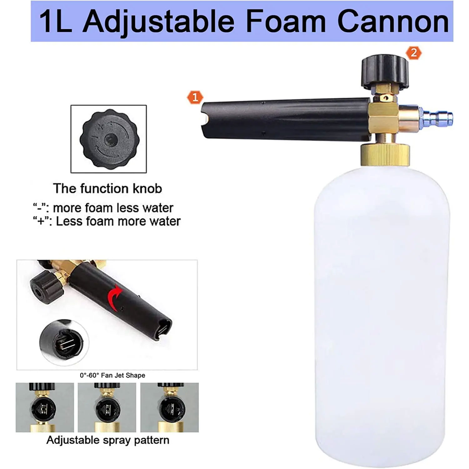 Snow Foam Cannon with 1/4 Inch - Foam Cannon Car Wash review and price