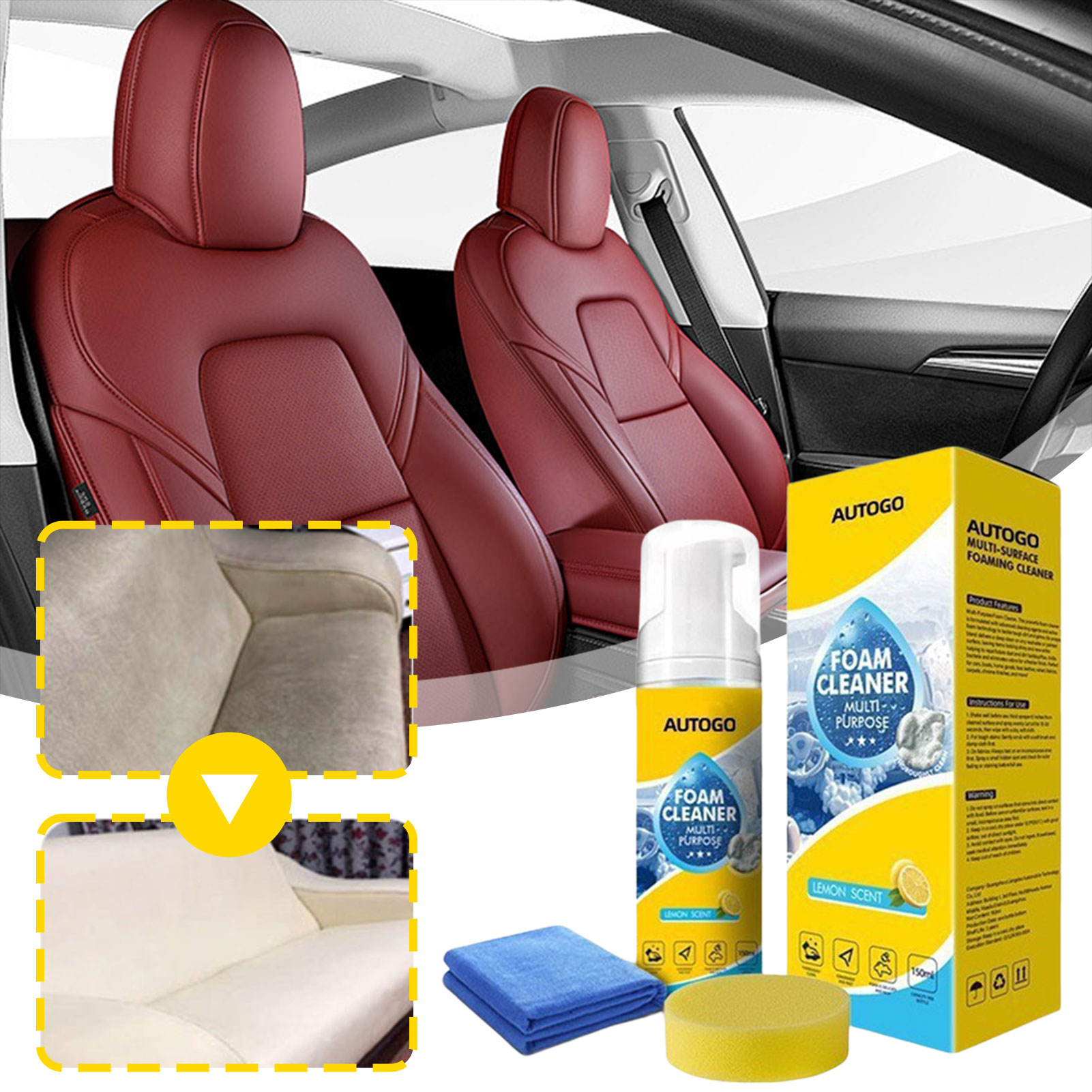 Multipurpose Foam Cleaner For  - Leather Cleaner Interior review and price