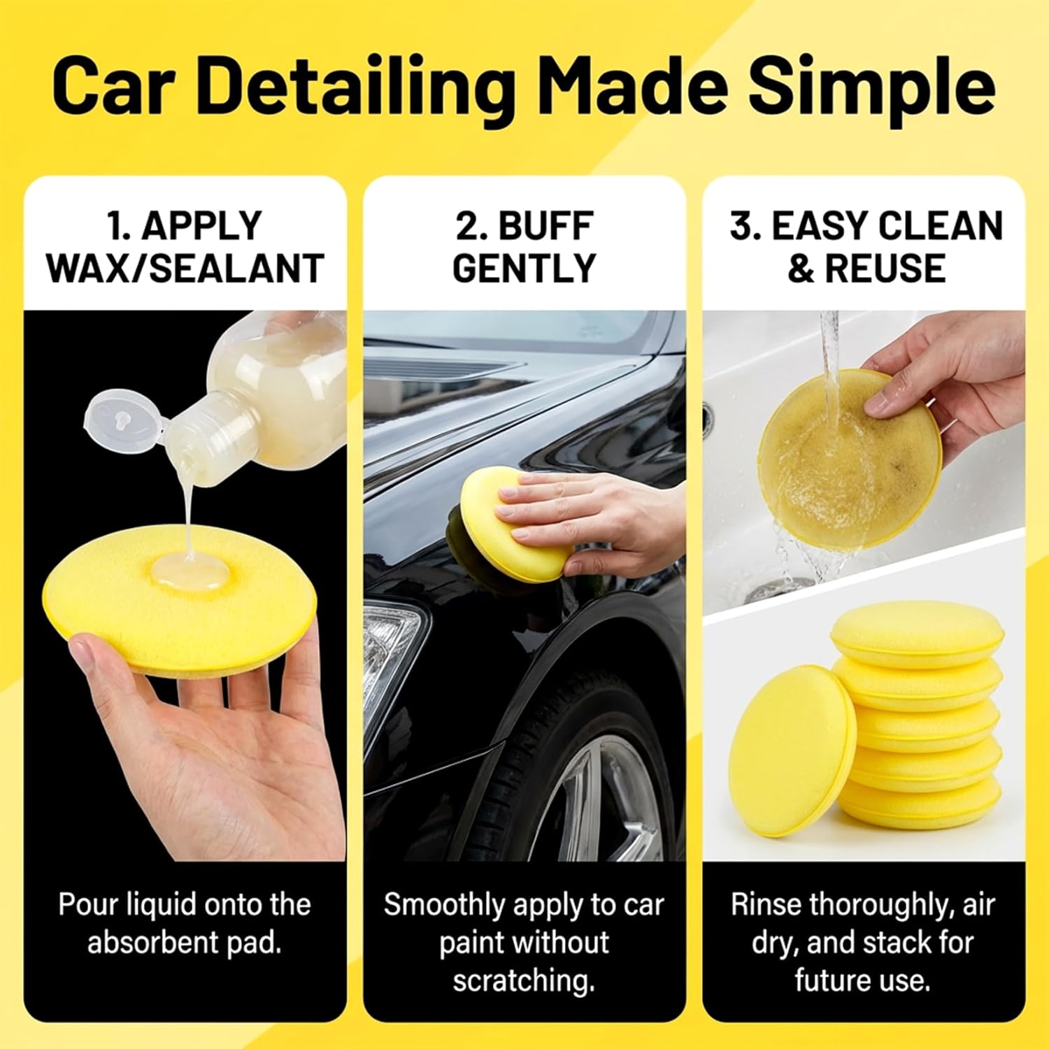 Foam Applicator Pads 4 Inch 12 - Wax Applicator Pad review and price